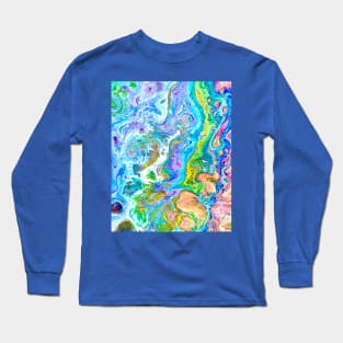 Pastel abstract acrylic pour Long Sleeve T-Shirt